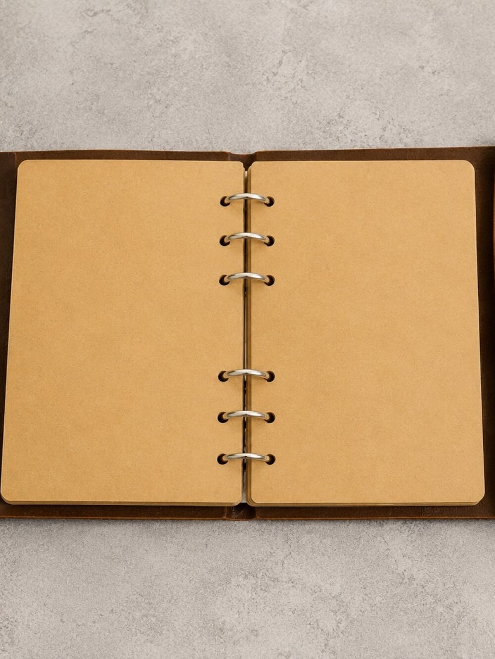 Brown Leather Journal with Nautical Charm Wrap Closure - Picture 3 of 4